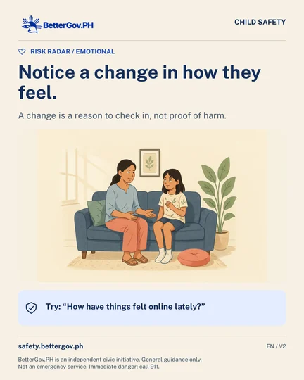 Notice a change in how they feel.