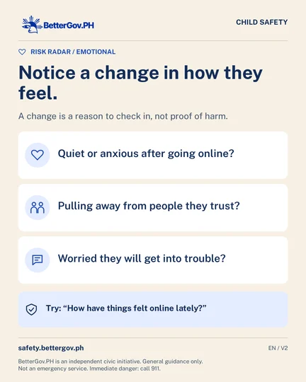 Notice a change in how they feel.