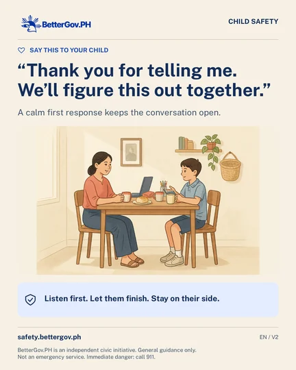 “Thank you for telling me. We’ll figure this out together.”